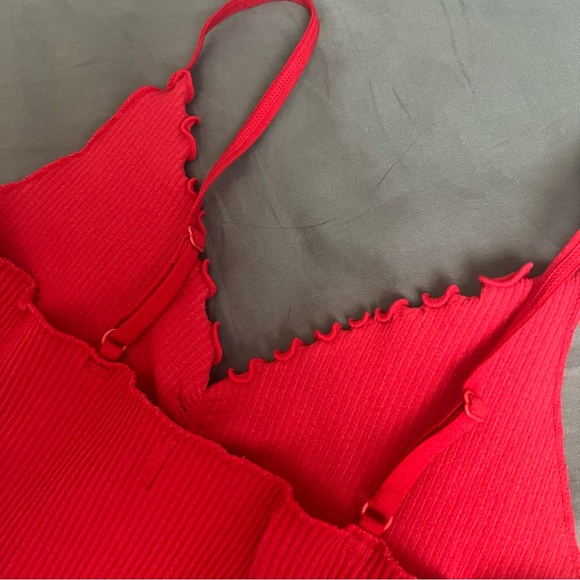 Red Ribbed Camisole Top - Picture 6 of 6
